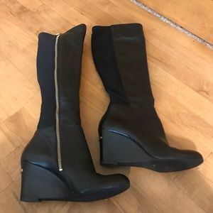 Michael Kors Black Bromley Wedge Boots